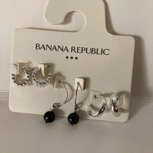 Set of Three Silver Earrings